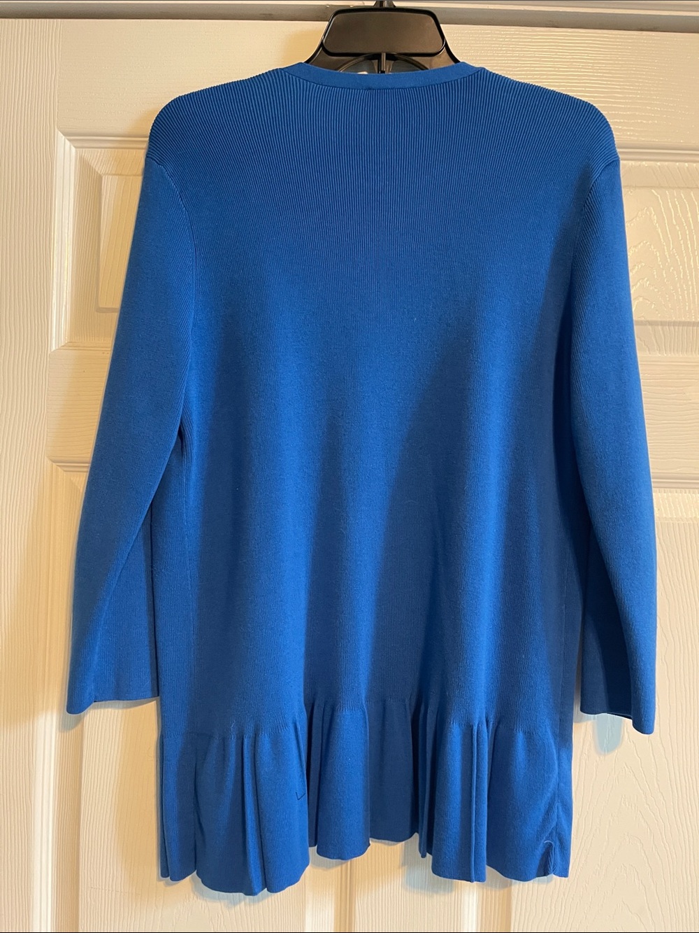 Talbots Royal Blue Open-Front Ruffle-Hem Cardigan - Picture 4 of 4